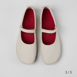 Campers maryjane ballerina flats - Right White Leather Women's Shoes